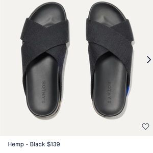 Rothy’s The Weekend Slide sandals in black. Worn once Size 8.